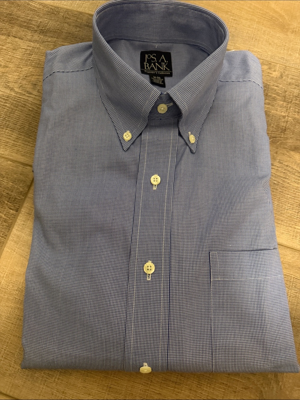 Jos. A. Bank Men's Light Blue Mini-Check Button-Down Dress Shirt NEW